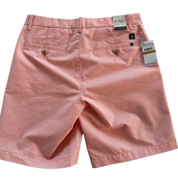 NWT Original Penguin Bermuda Shorts Hombre Russet Orange Slim Fit 29 - Picture 2 of 3